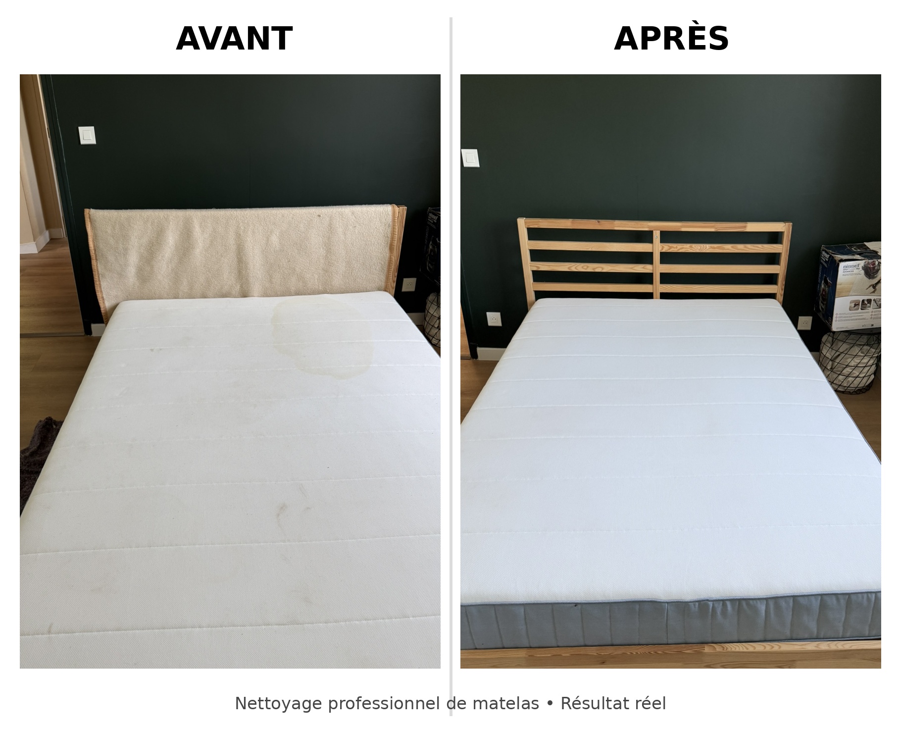 Textile avant après nettoyage CleanPro19 Brive